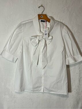 Vineyard Vines White Bow-Tie Short Sleeve Blouse